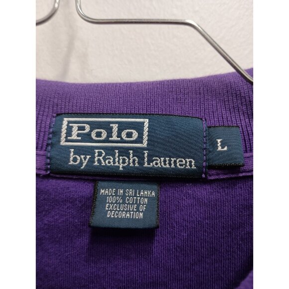 Polo By Ralph Lauren Mens Polo Shirt Large Purple Embroidered Logo Short Sleeve - Picture 5 of 8